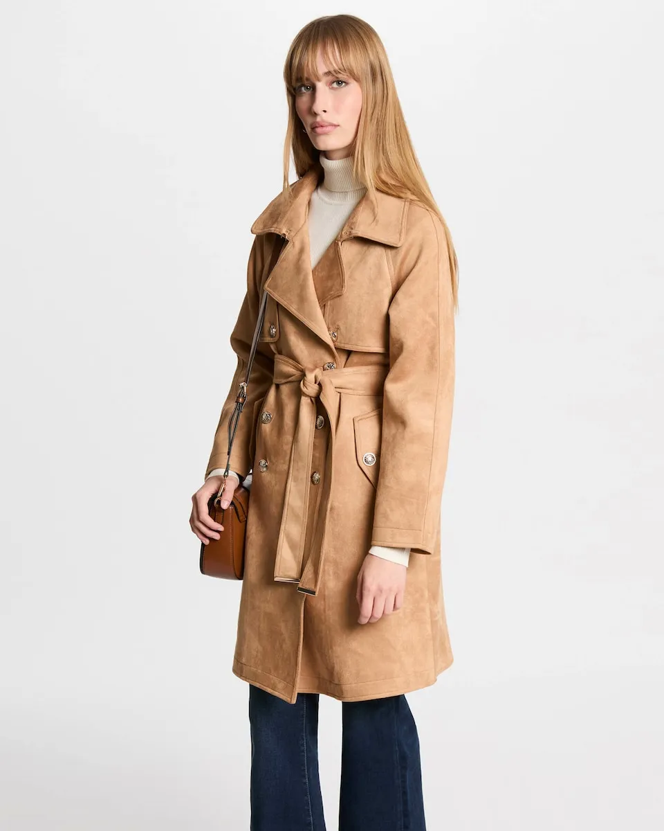 

Женское длинное пальто из замши Morgan, бежевый