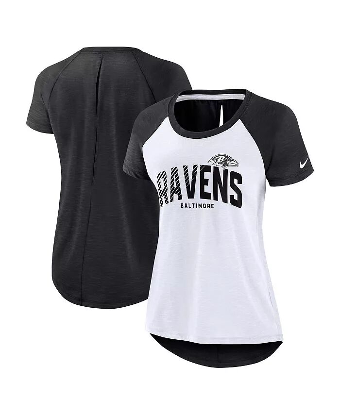 

Женская белая, с розовым оттенком футболка Baltimore Ravens с разрезом сзади, легкая модная футболка Nike