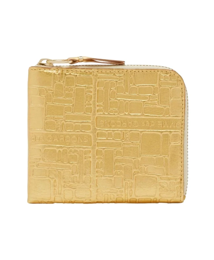 

Кошелек на молнии с тисненым логотипом Comme Des Garã§Ons, желтый