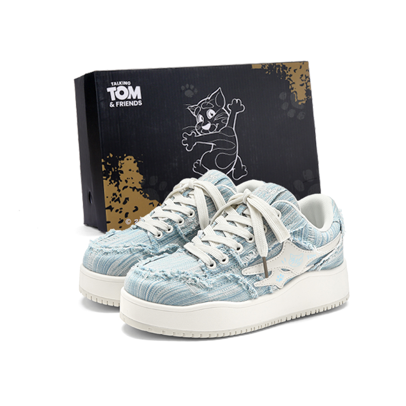 

Talking Tom Износостойкие, дышащие низкие кеды для скейтбординга, унисекс, джинсово-синего цвета