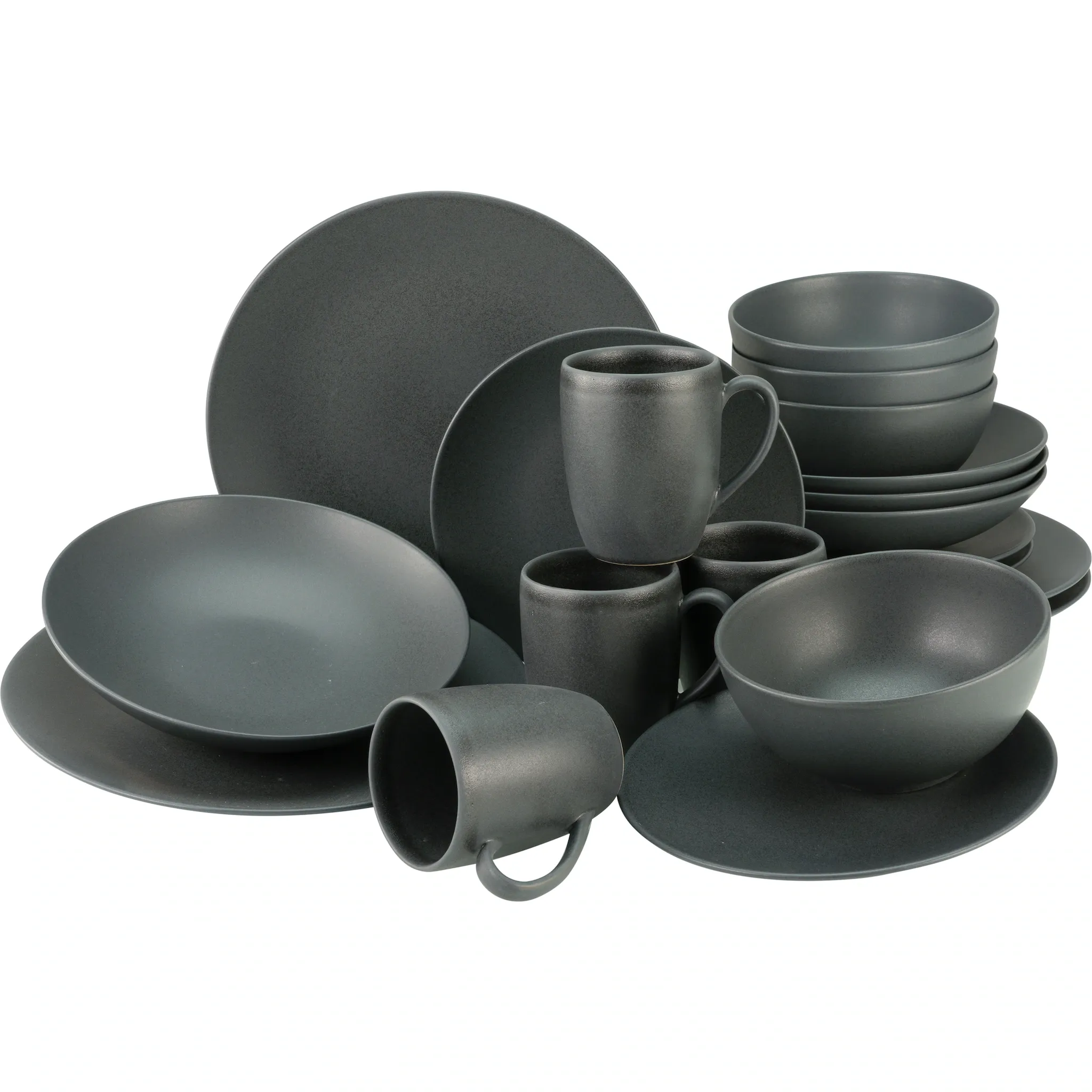 

Комбинированный сервиз CreaTable «Набор посуды Soft Touch Black» (набор, 20 предметов, кофейный сервиз и обеденный сервиз в наборе, на 4 персоны), сервиз черный, сатиновая глазурь, 20 предметов, на 4 персоны