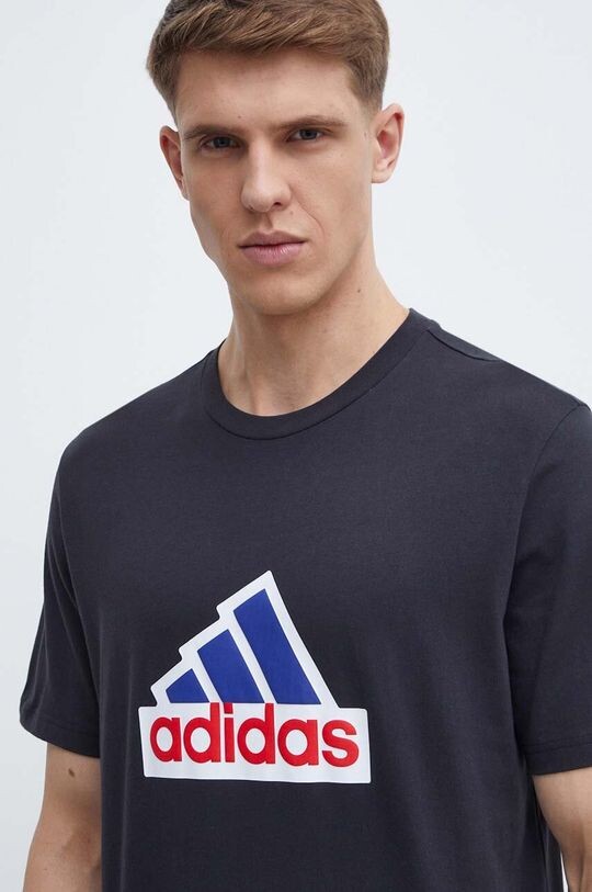 

Хлопковая футболка adidas, черный