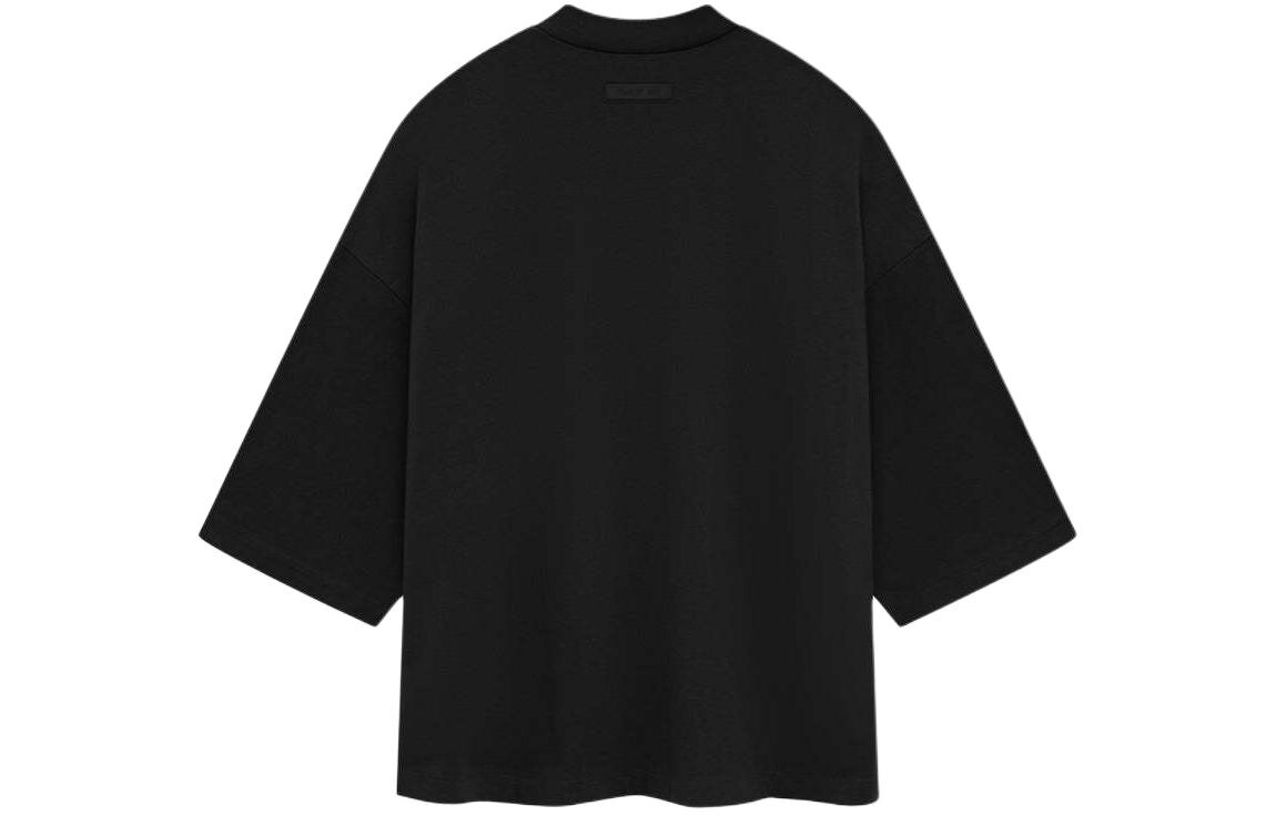 Футболка из хлопка с логотипом и V-образным вырезом Fear Of God Essentials, черный — фото 2