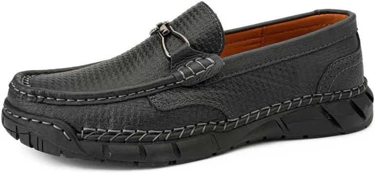 Лоферы кожаные Vintage Men's Genuine Leather Loafers, черный Asifn