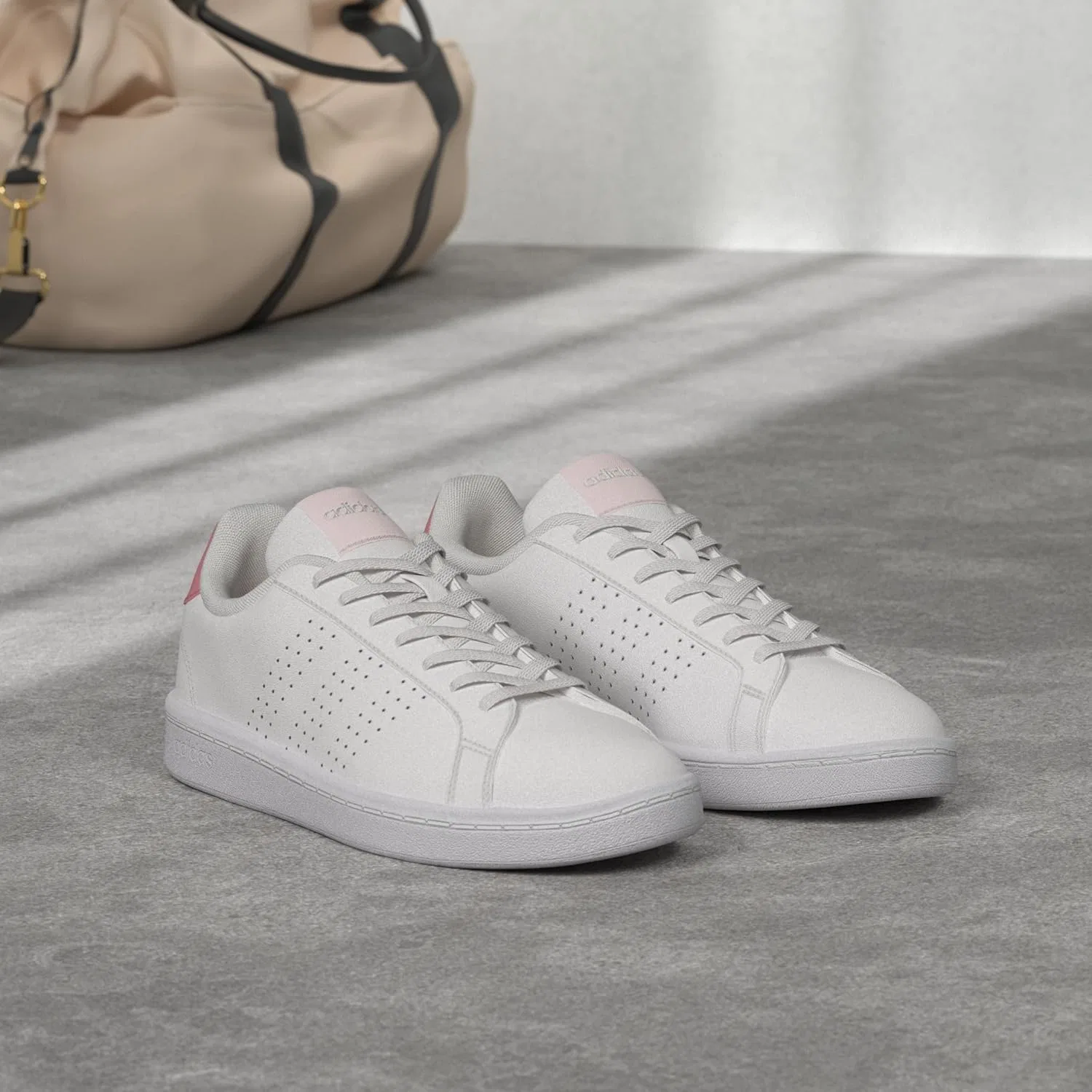 Кроссовки теннисные adidas, белый/розовый — фото 2