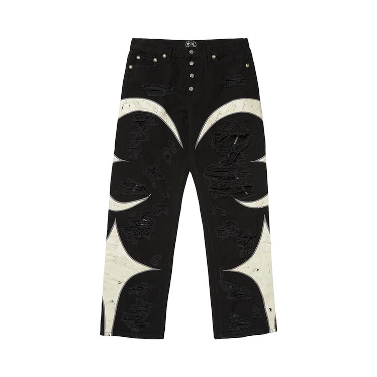 

Брюки Thug Club Leather Washing Denim Pants 'Black', черный
