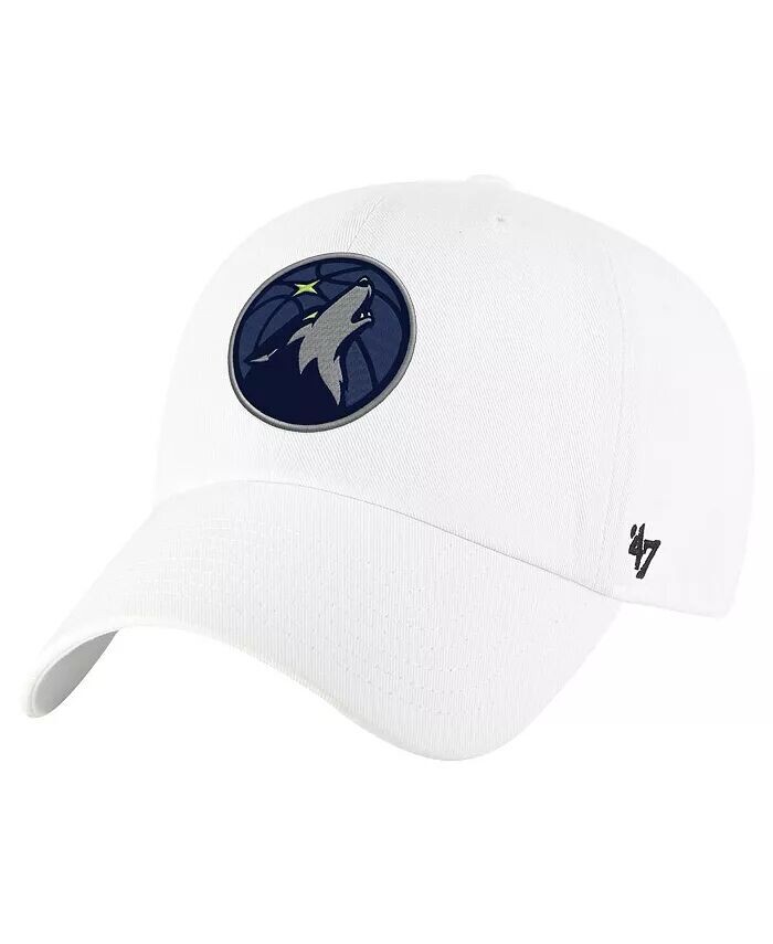 

Мужская белая регулируемая кепка Minnesota Timberwolves Clean Up '47 Brand, белый