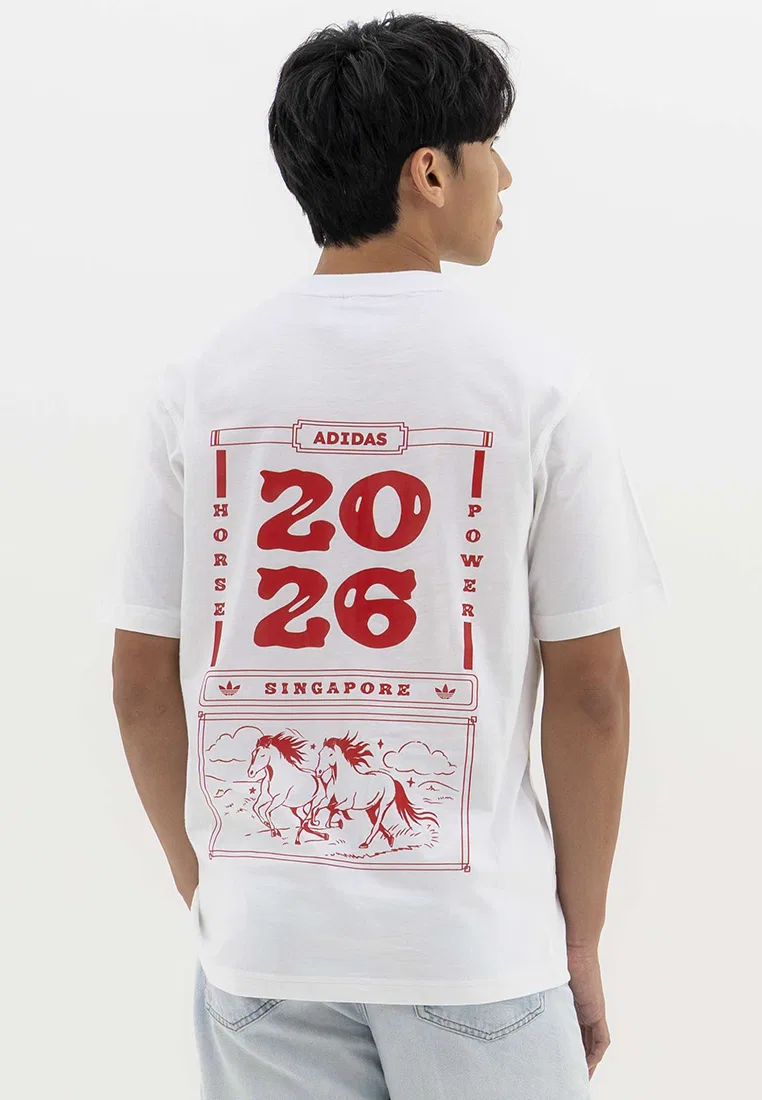 Футболка, календарь Year Of The Horse женская Adidas, белый — фото 2