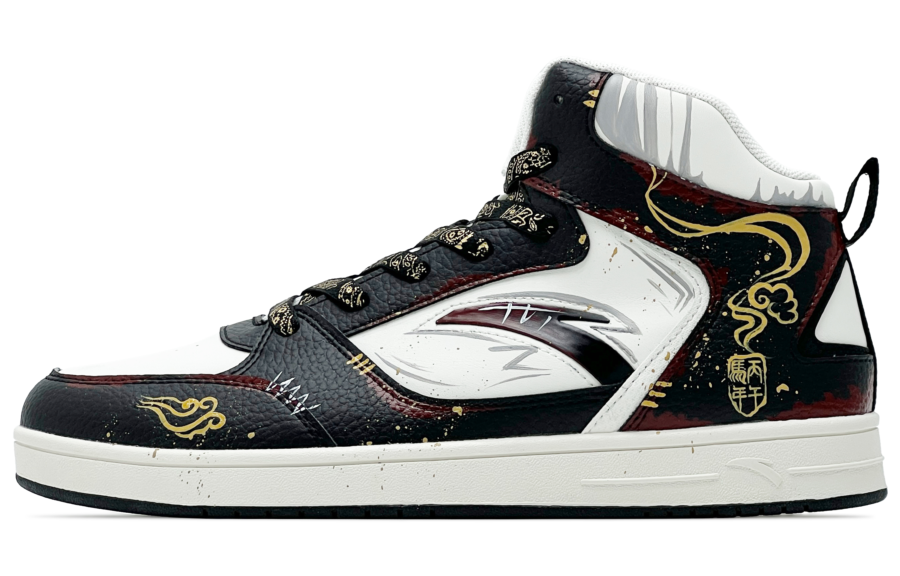 

Маленькие zero feeling устойчивые к истиранию легкие увеличивающие рост кроссовки mid top для скейтбординга мужские ANTA, черный белый красный