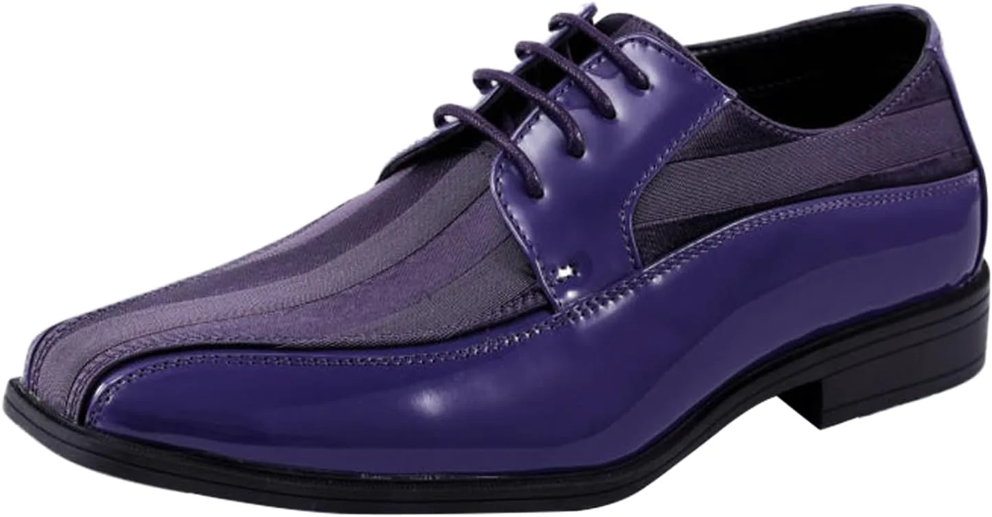 

Viotti 179, повседневные оксфорды для мужчин, атласные туфли с полосками и шнуровкой, мужские кожаные и атласные туфли для делового повседневного стиля, для всех официальных мероприятий, фиолетовый