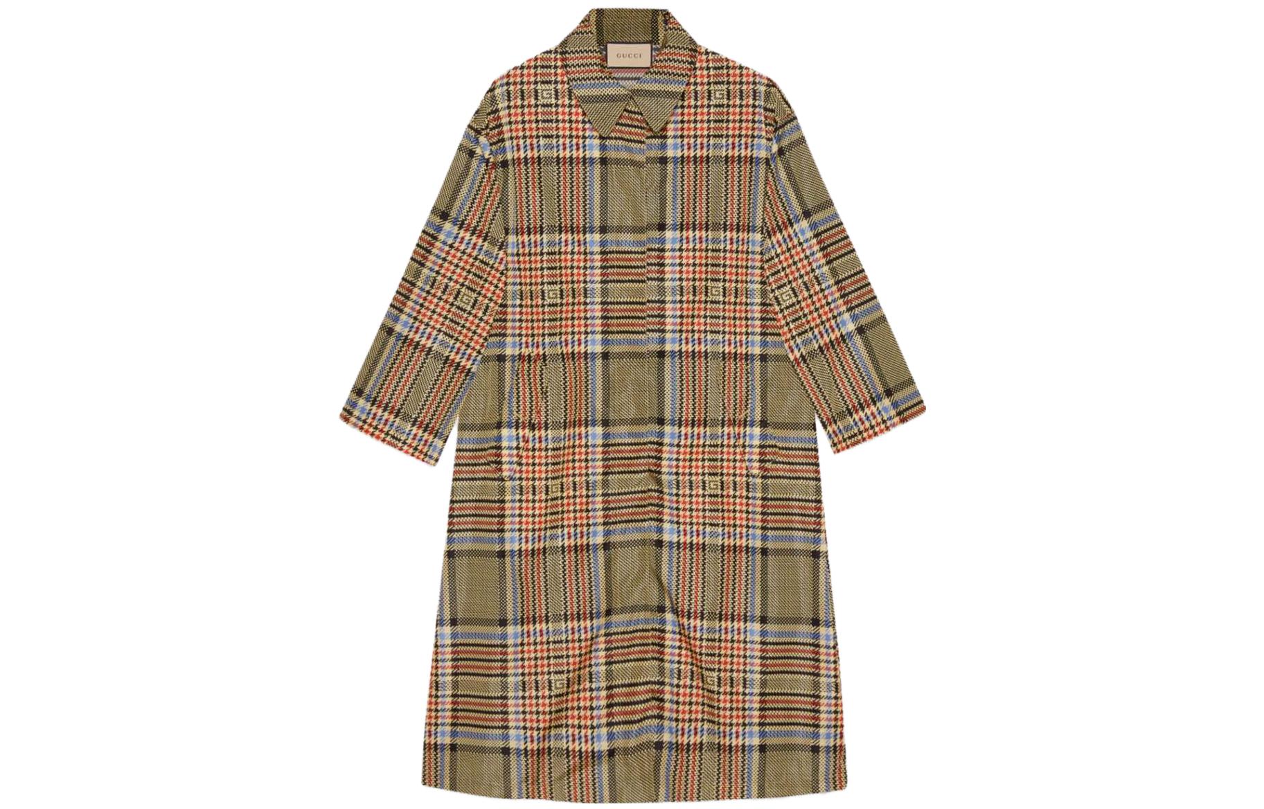 Пальто женское Gucci классическое, элегантный крой, бежево-коричневое — фото 3