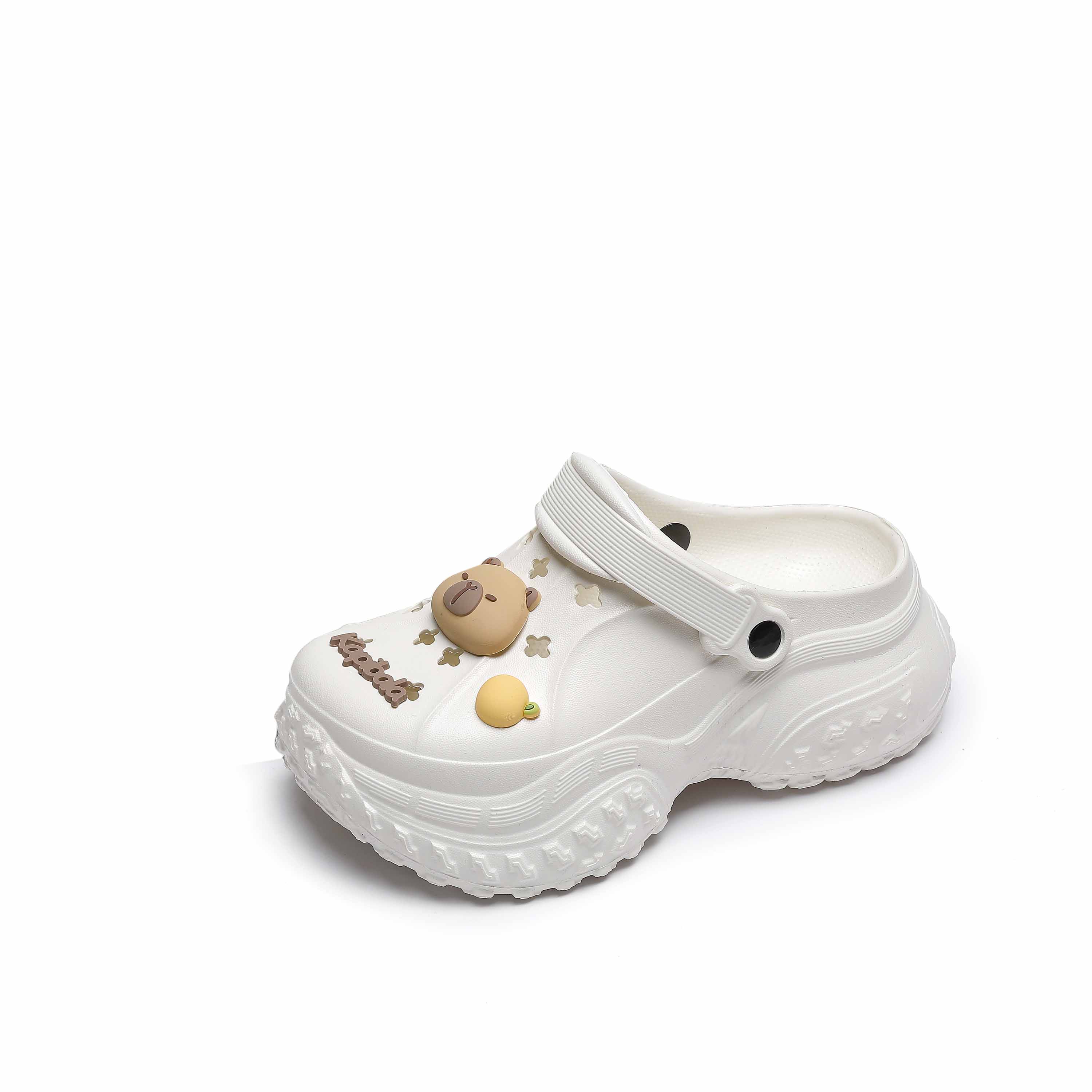 

Подростковые, износостойкие, дышащие, противоскользящие, противоударные детские сабо Wooden houses, белый