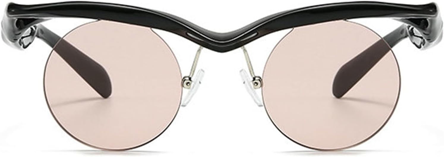 

Солнцезащитные очки Willochra в маленькой круглой оправе в стиле панк для женщин и мужчин, роскошные винтажные солнцезащитные очки без оправы для женщин, защита от УФ-излучения UV400, C3