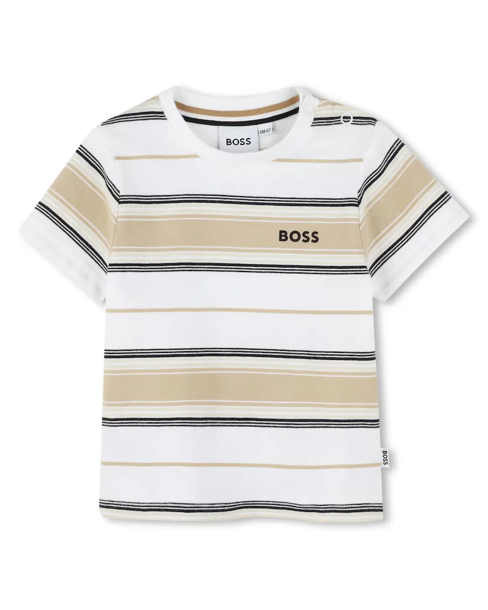 

Футболка для мальчика в цвете натурального хлопка BOSS Kidswear, бежевый