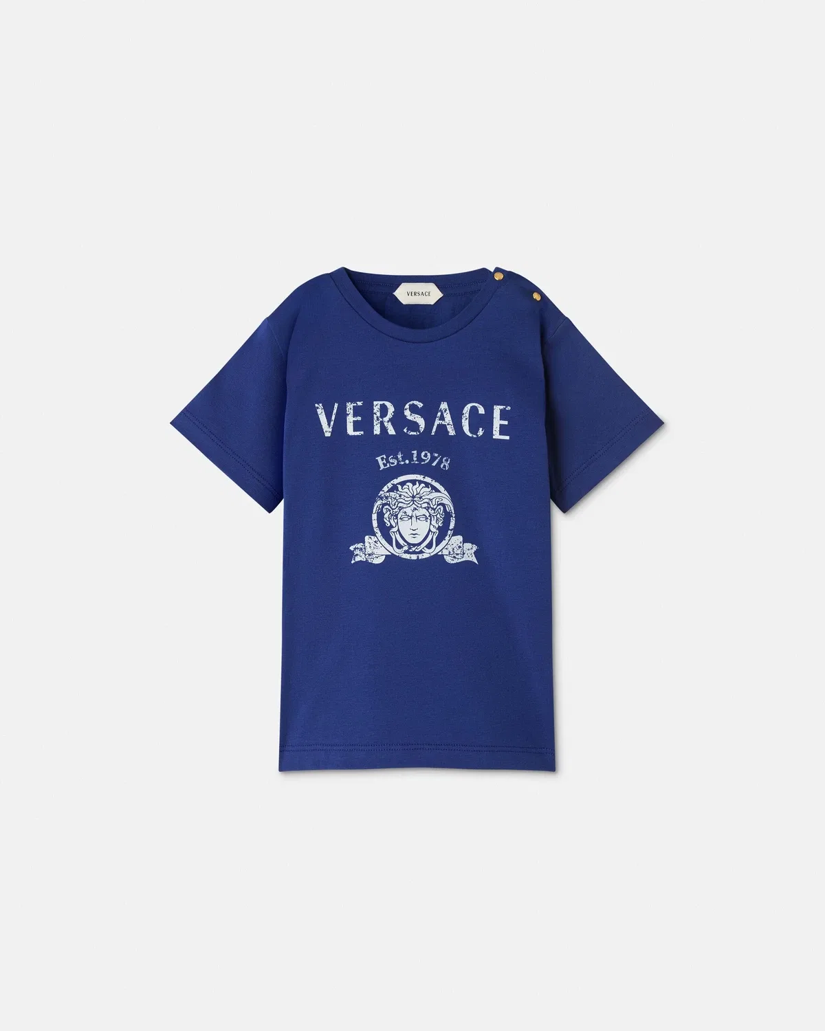 Футболка из джерси с принтом для младенцев Versace, синий