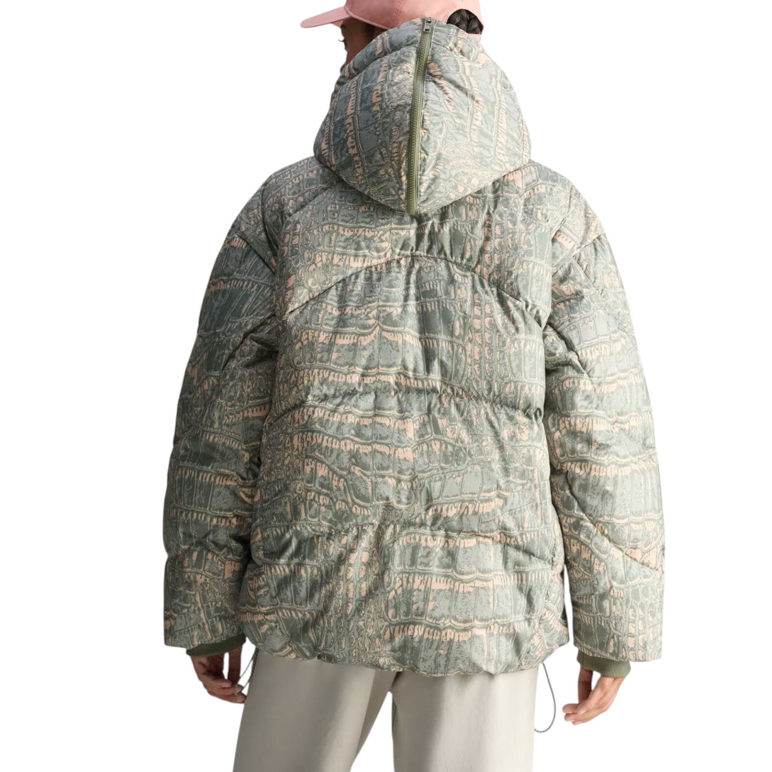 Куртка (WMNS) adidas x Stella McCartney Mid Length Padded Winter Jacket Printed 'Soft Powder Willow Grey Legacy Green' — фото 4