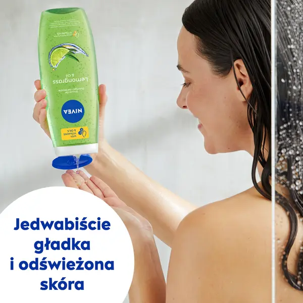 Освежающий гель для душа с масляными жемчужинами, 500 мл Nivea Lemongrass & oils — фото 3