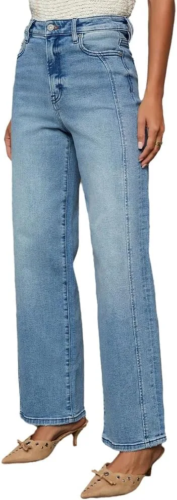 

Женские джинсы Mid Rise Stretch Patchwork Straight Leg YADMISU