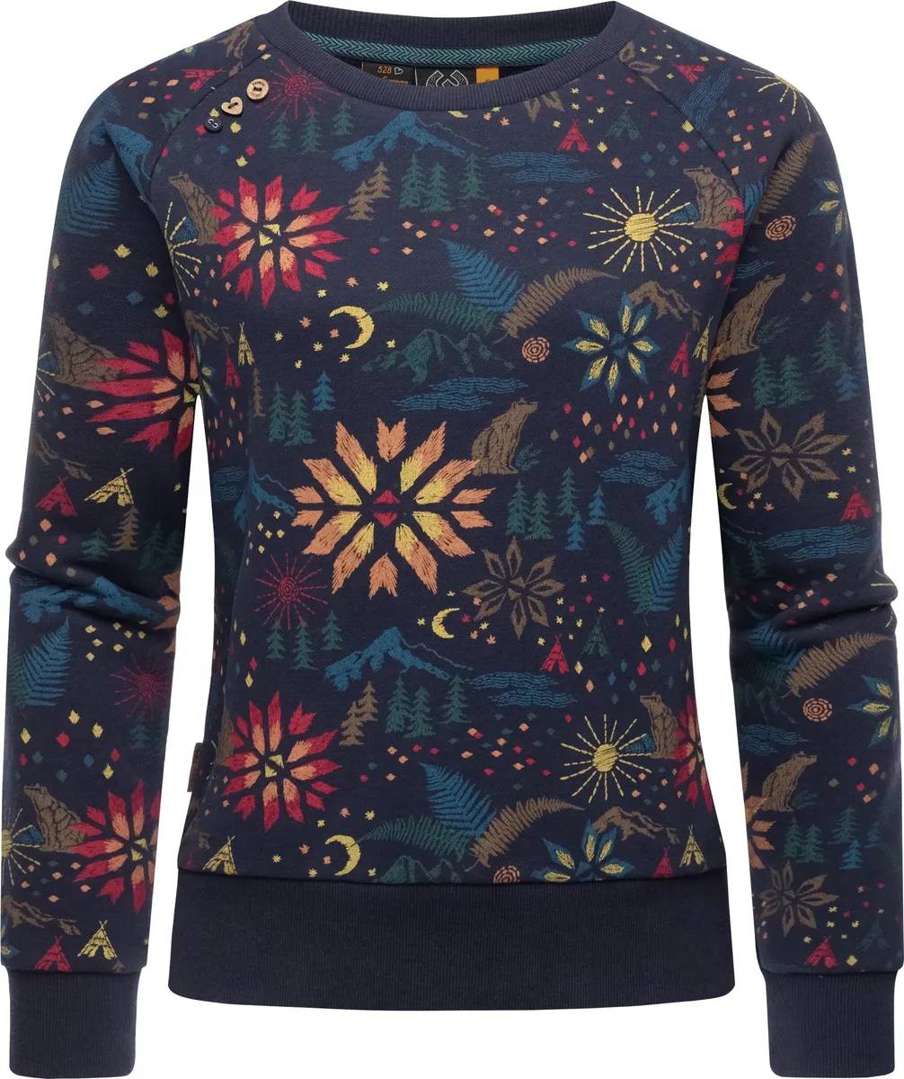 

Свитер с круглым вырезом Ragwear "Johanka Print", стильный женский свитер с классным принтом, цвет морской волны