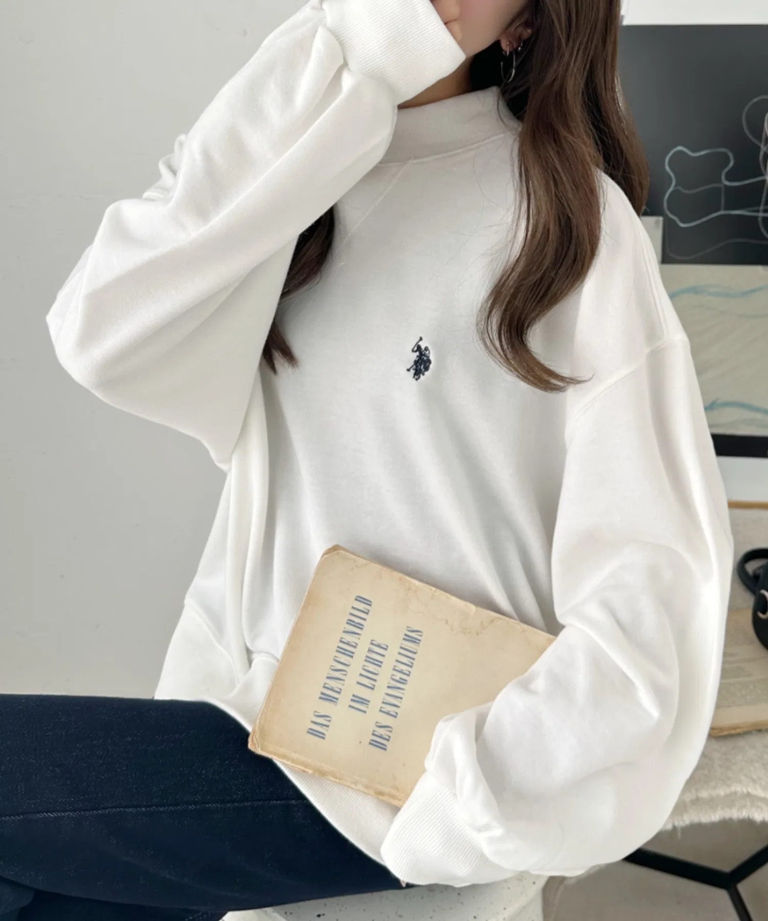 Ada. Эксклюзив // US POLO ASSN Толстовка оверсайз из флиса с высоким воротником