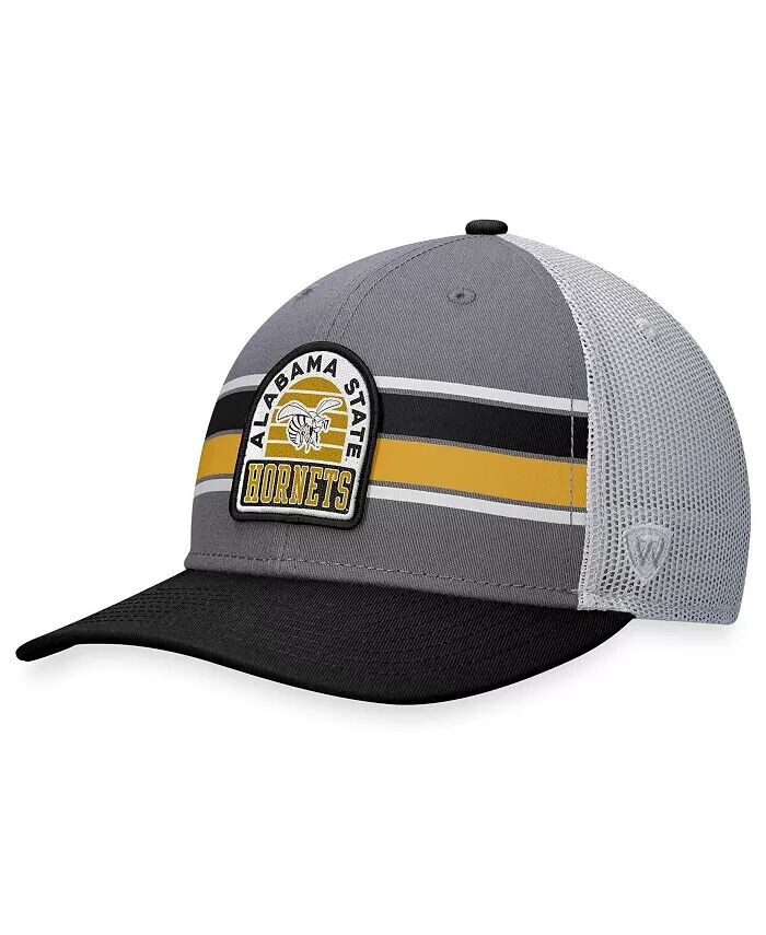 

Мужская регулируемая шляпа черно-серого цвета Alabama State Hornets Aurora Trucker Top Of The World, черный