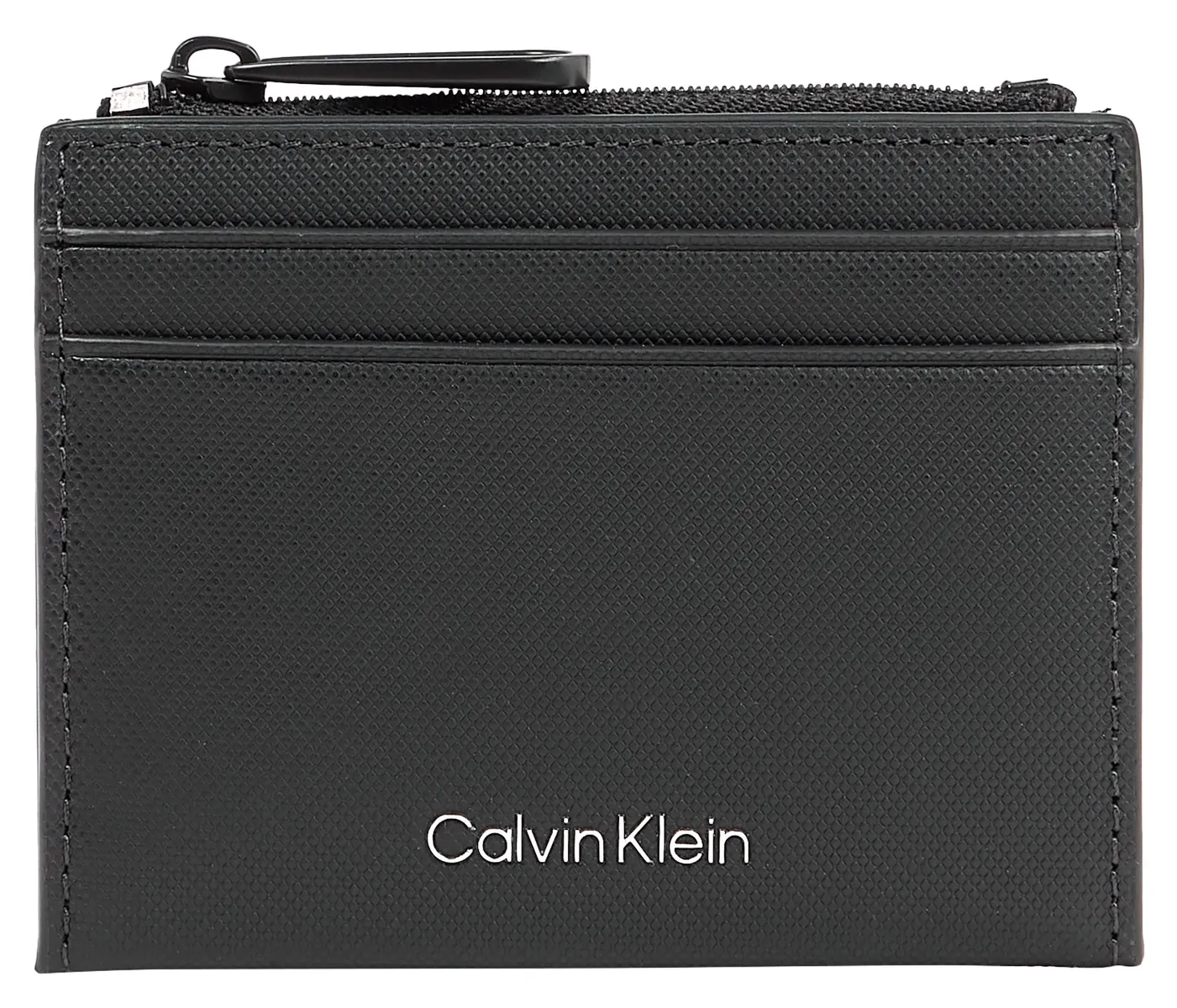 

Визитница Calvin Klein "CK MUST 10CC CARDHOLDER W/ZIP", классический дизайн с простой надписью бренда, цвет Ck Black Pique