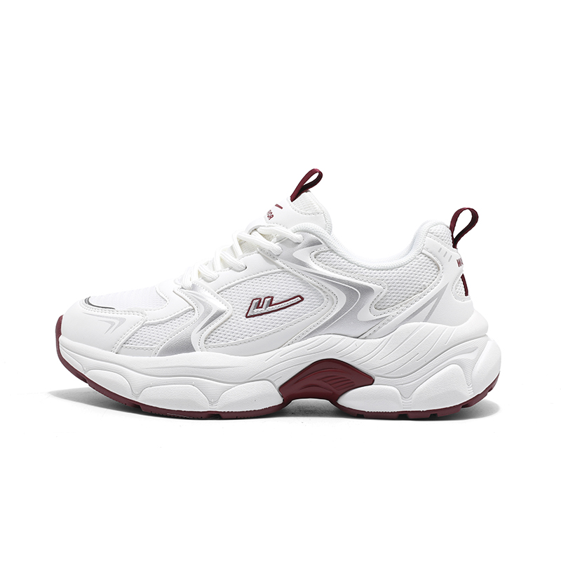 

Кроссовки низкие минималистичные в стиле chunky unisex WARRIOR, белый серебро красный