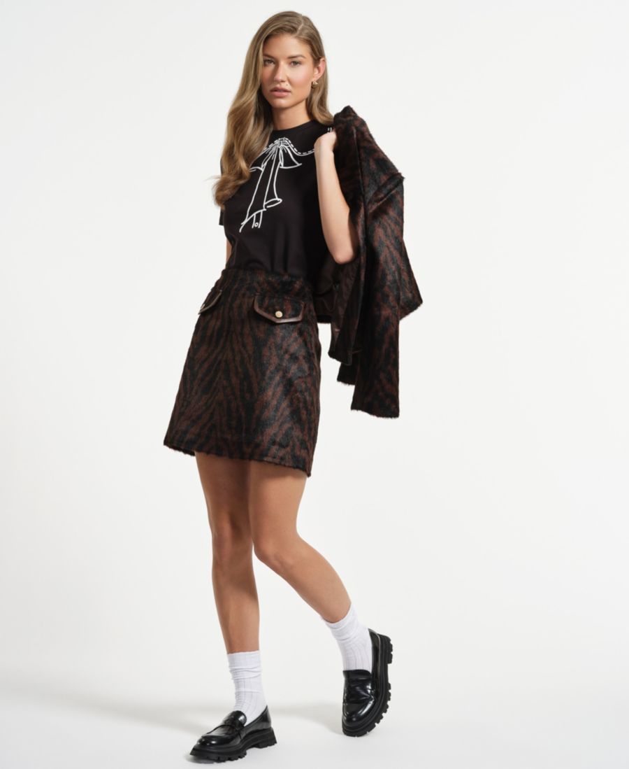 

Женская мини-юбка А-силуэта Isaac Mizrahi, Brown Zebra