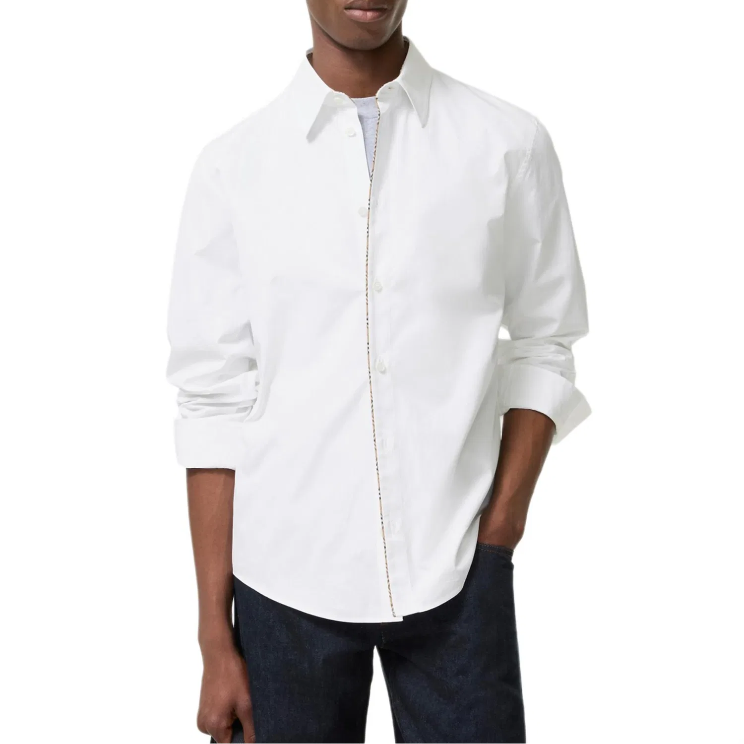 Рубашка мужская Burberry прямого кроя, Optical White — фото 3