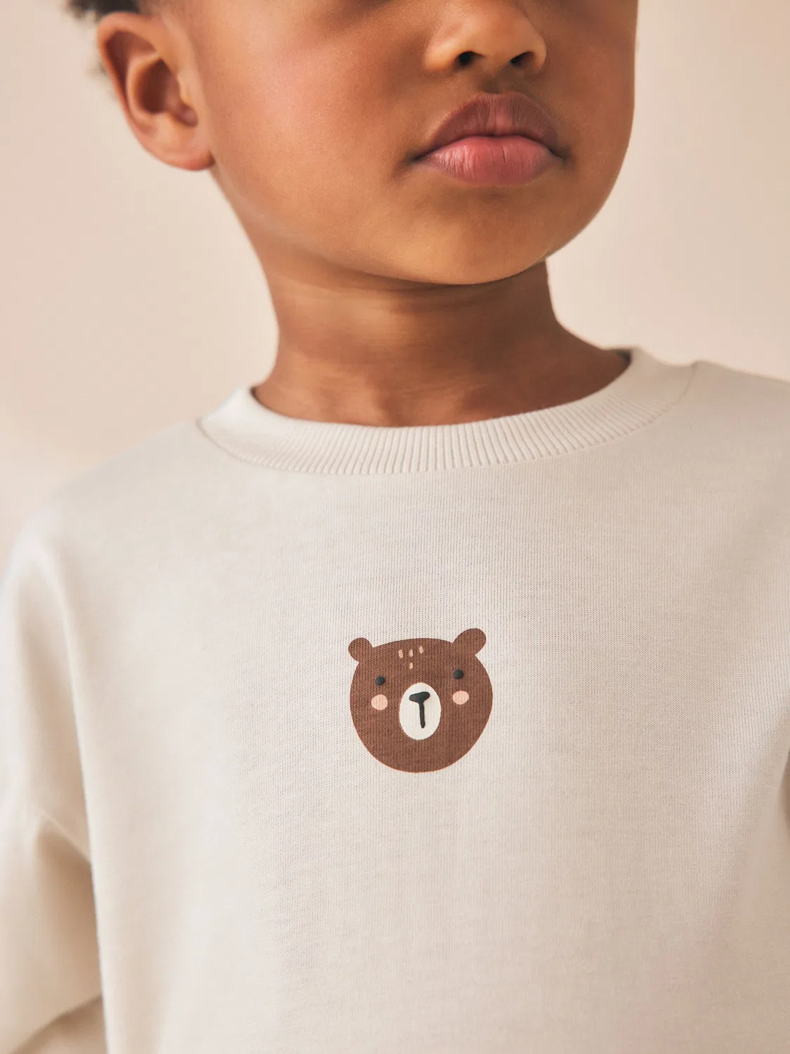 Футболка с длинным рукавом с принтом Neutral Bear Next, нейтральный — фото 4