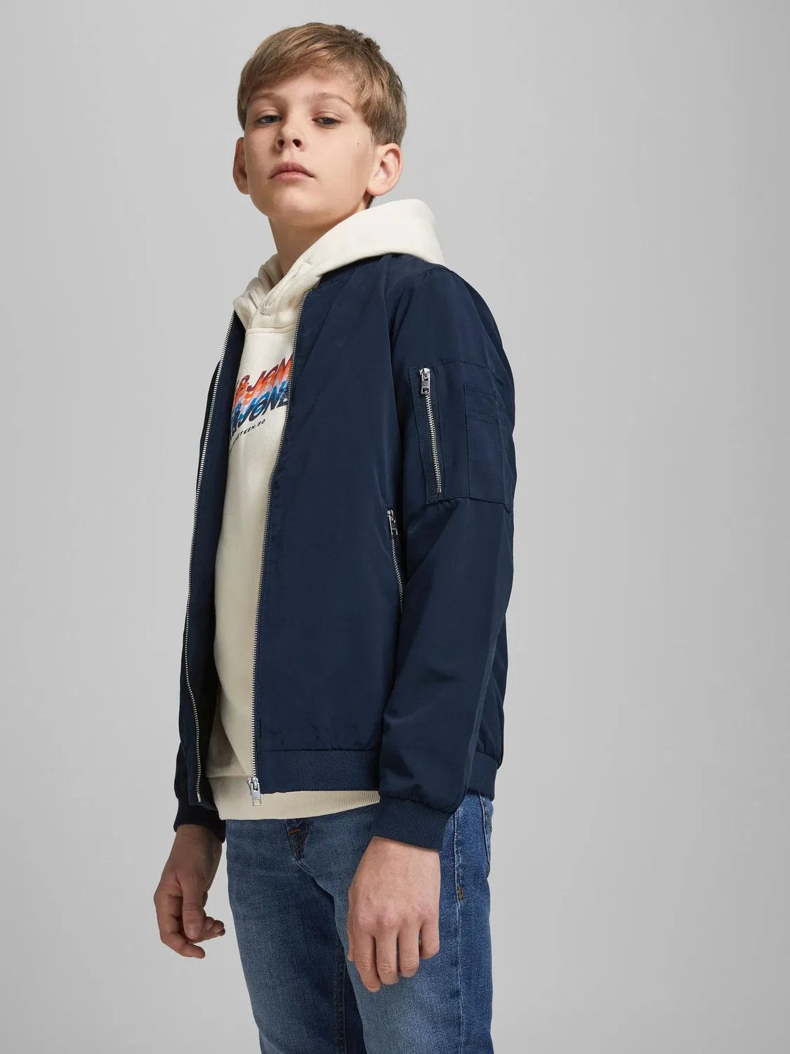 Бомбер JACK & JONES JUNIOR, темно-синий — фото 2