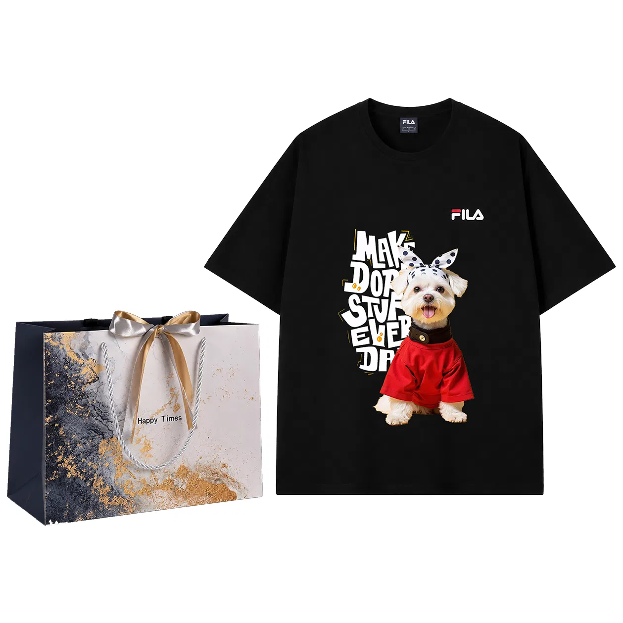 Футболка детская с круглым вырезом FILA, Черный
