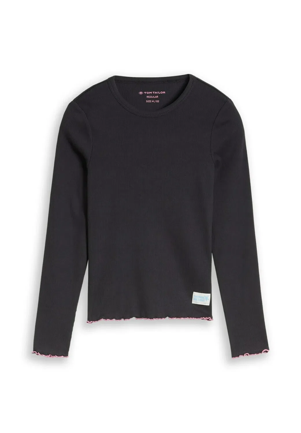 Футболка langarmshirt mit rippstruktur - топ с длинными рукавами Tom Tailor, Coal Grey