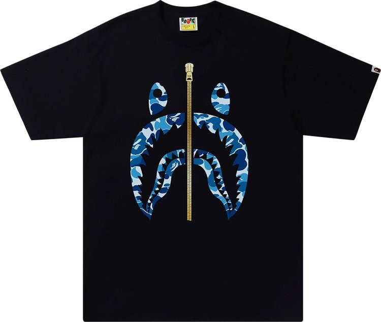 

Футболка BAPE ABC Camo Shark Tee 'Black/Blue', черный