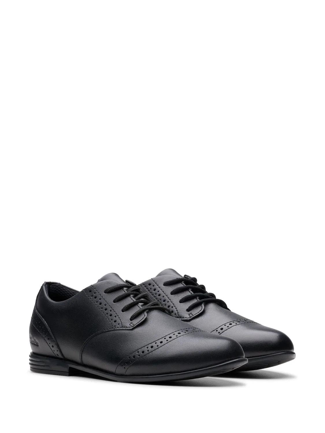 Туфли Clarks Finja Brogue для девочек, кожаные, черные — фото 4