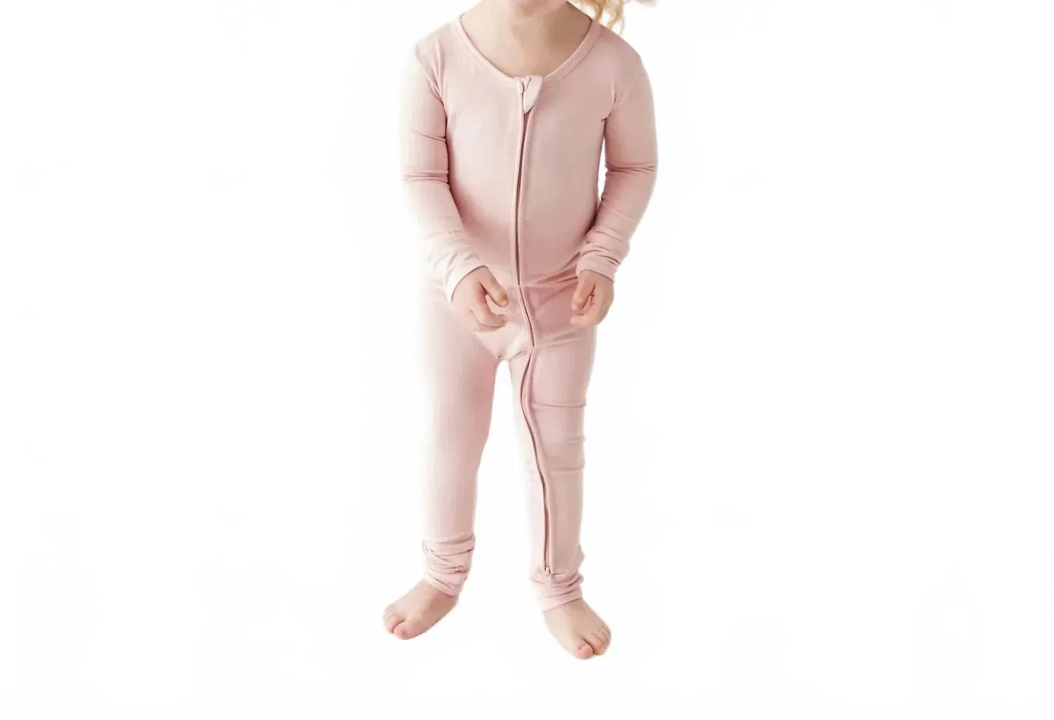 Детский боди-комбинезон с трансформирующимися стопами Dreamiere Bamboo Convertible Footie, Powder Pink — фото 3