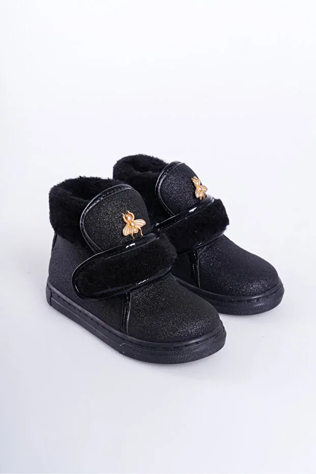 Детские ботинки для девочек с блестками Camolla, Black