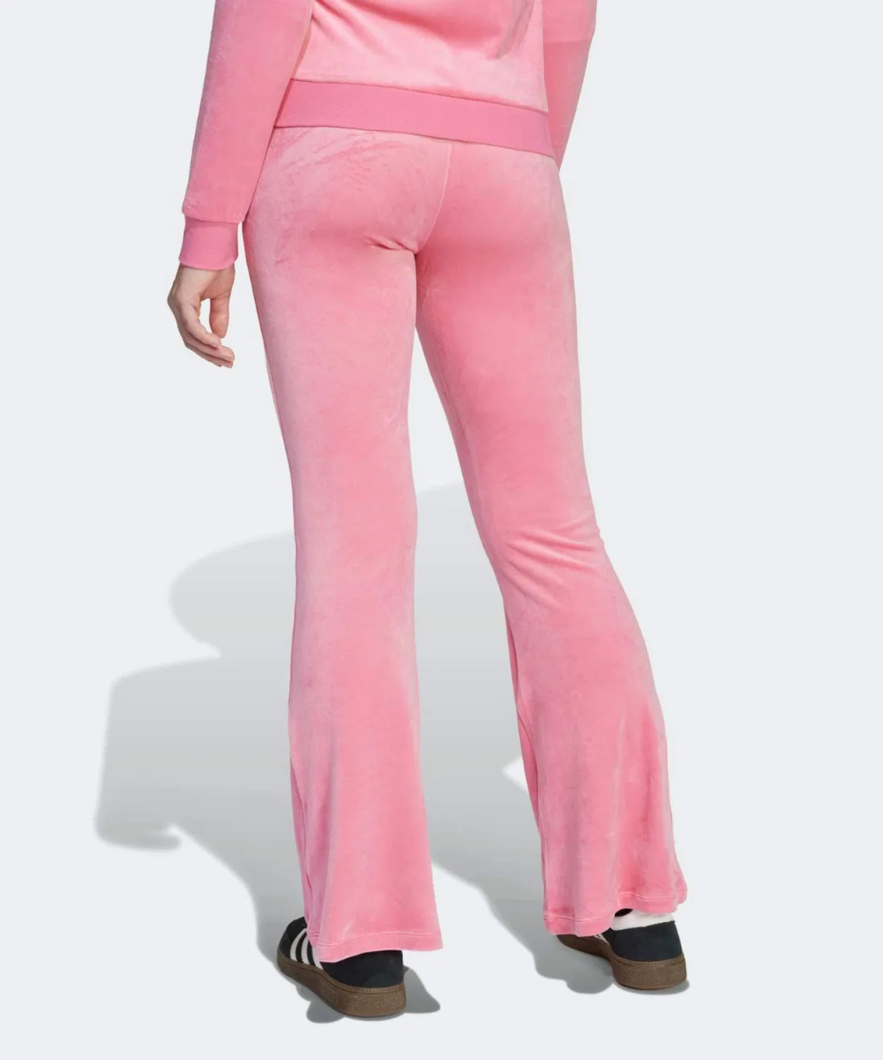 Детские спортивные брюки из велюра с вышивкой Adidas Originals, Pink — фото 2