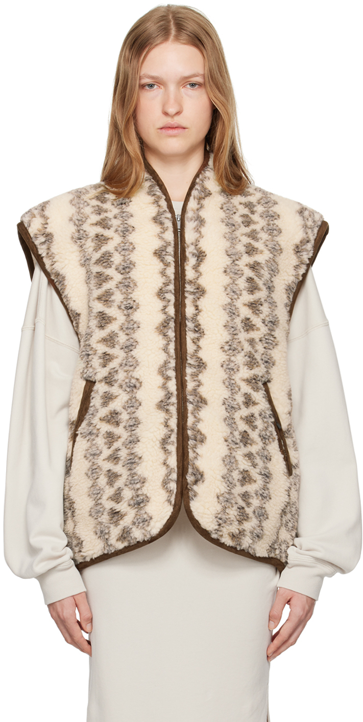 

Жилет Maximilia цвета «Off-White & Brown» Isabel Marant Etoile