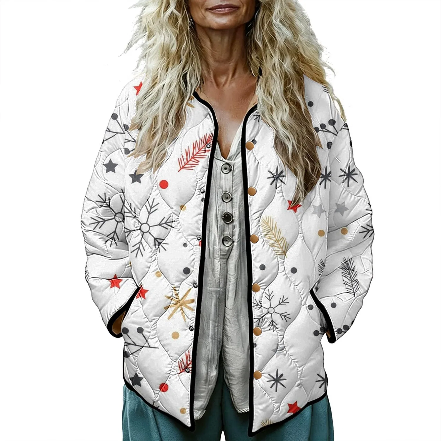 Женское зимнее пальто с принтом Puffer Jackets, Bianco