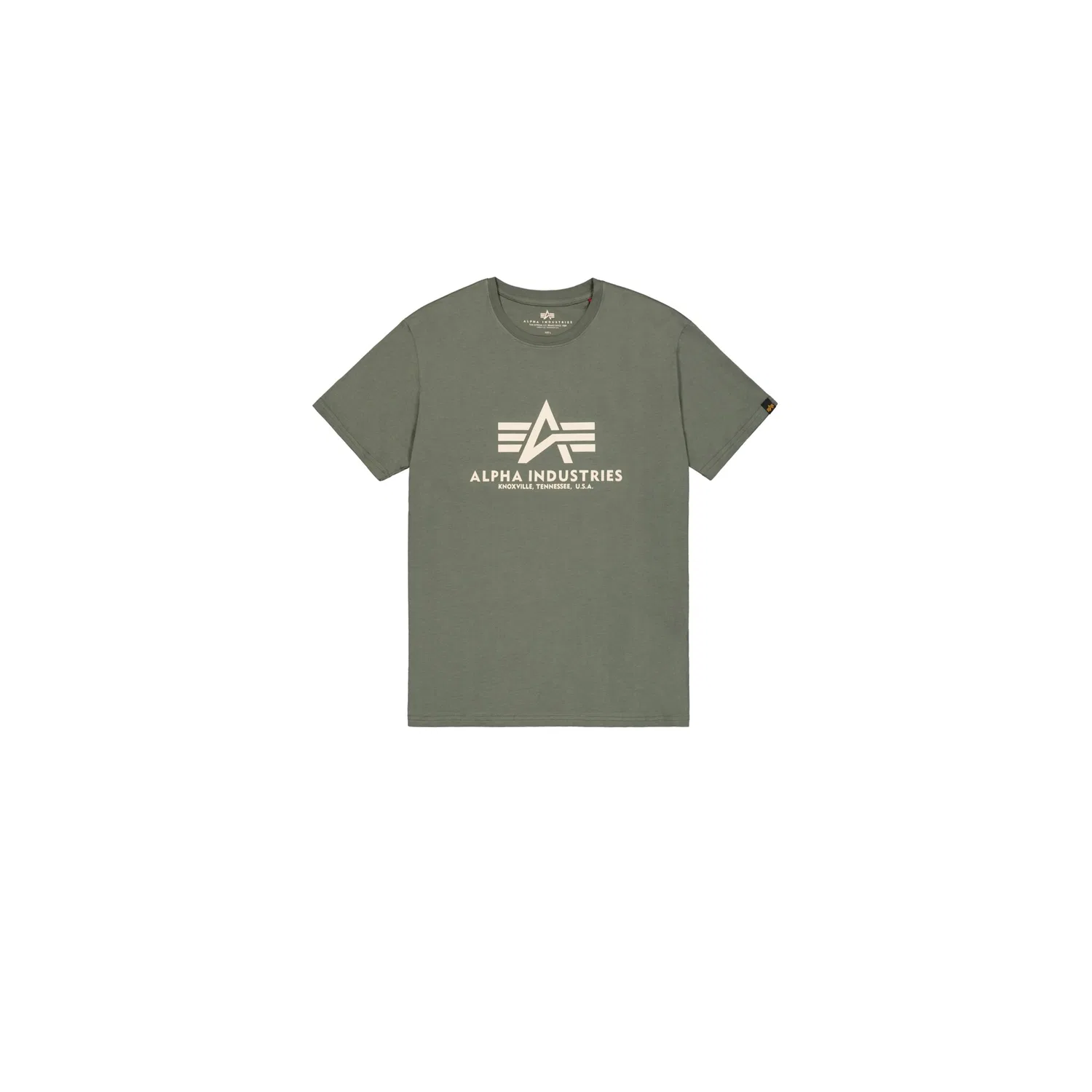 Детская хлопковая футболка Regular Fit Alpha Industries, Vintage Green — фото 4