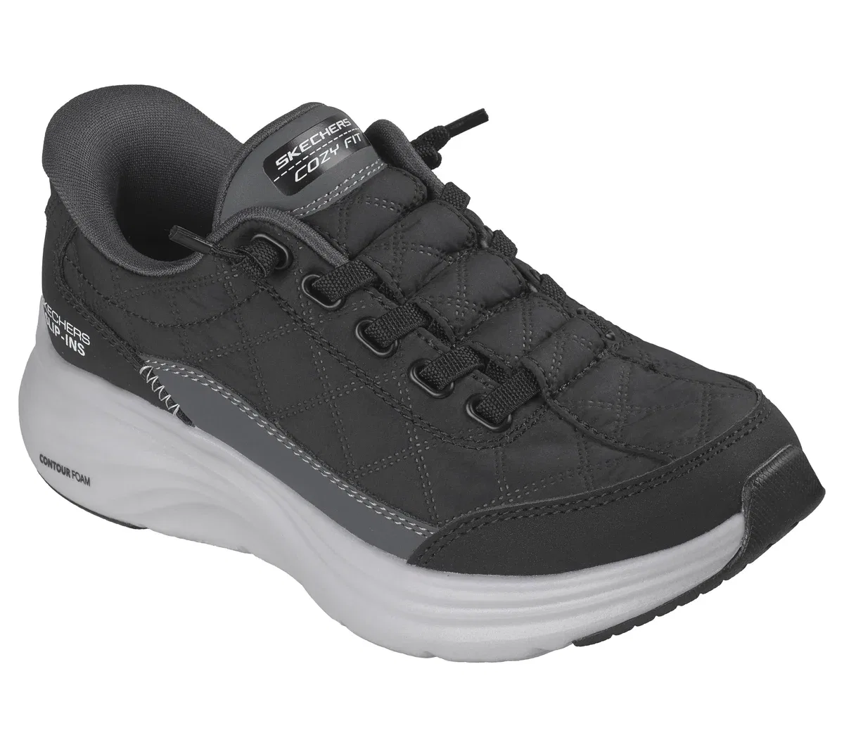 Детские слипоны Contour Foam - Cozy Fit Skechers, черный/белый — фото 4