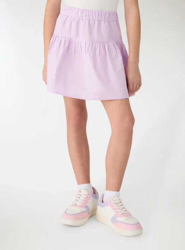 Юбка хлопковая A-line skirt Terranova, Lilla, сиреневый — фото 2