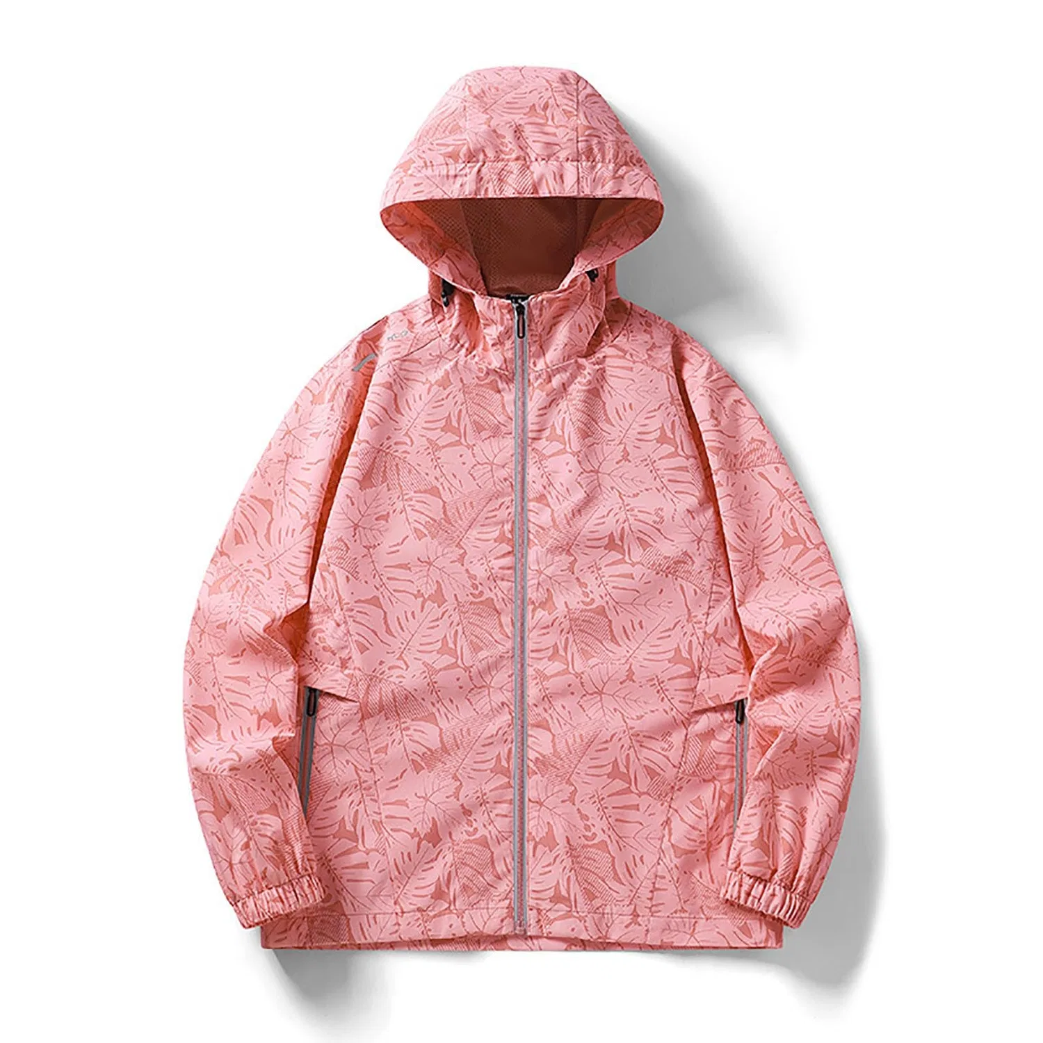 Женское легкое непромокаемое пальто с капюшоном Womens Plus Size Lightweight Waterproof Jacket, rosa — фото 4