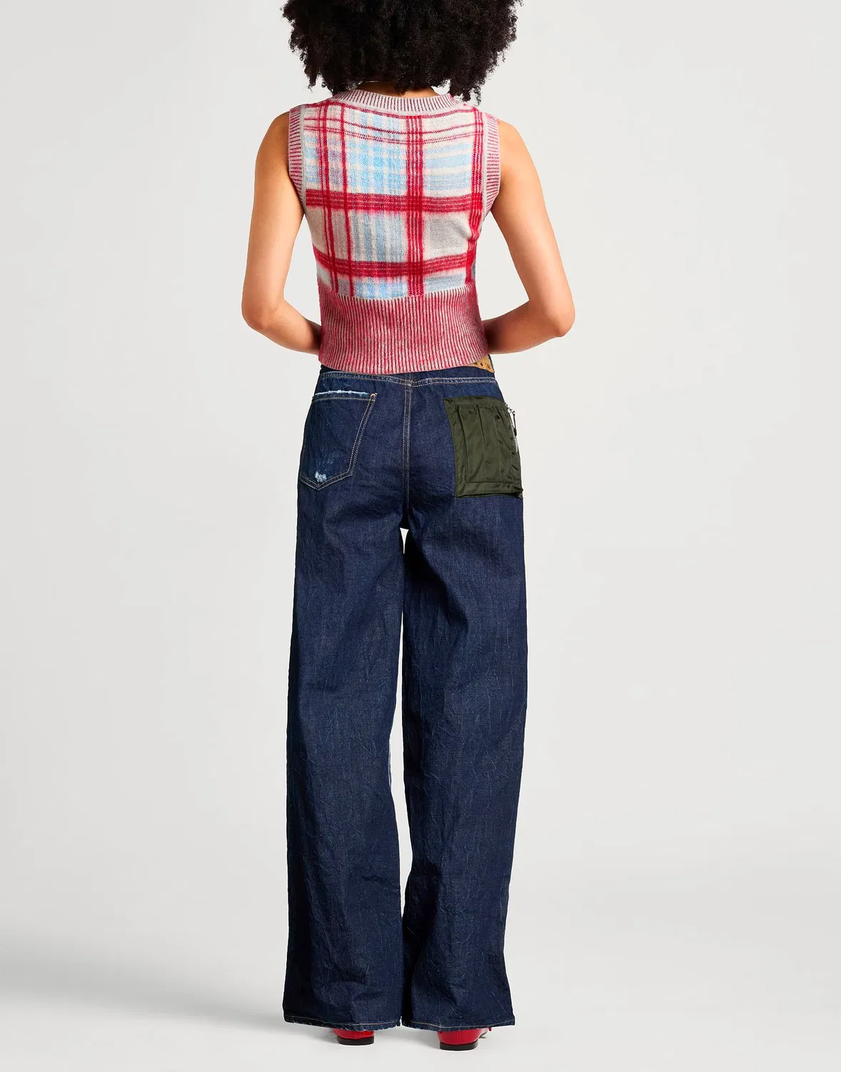 Женские джинсы клеш с потертостями Dsquared2, синий — фото 3