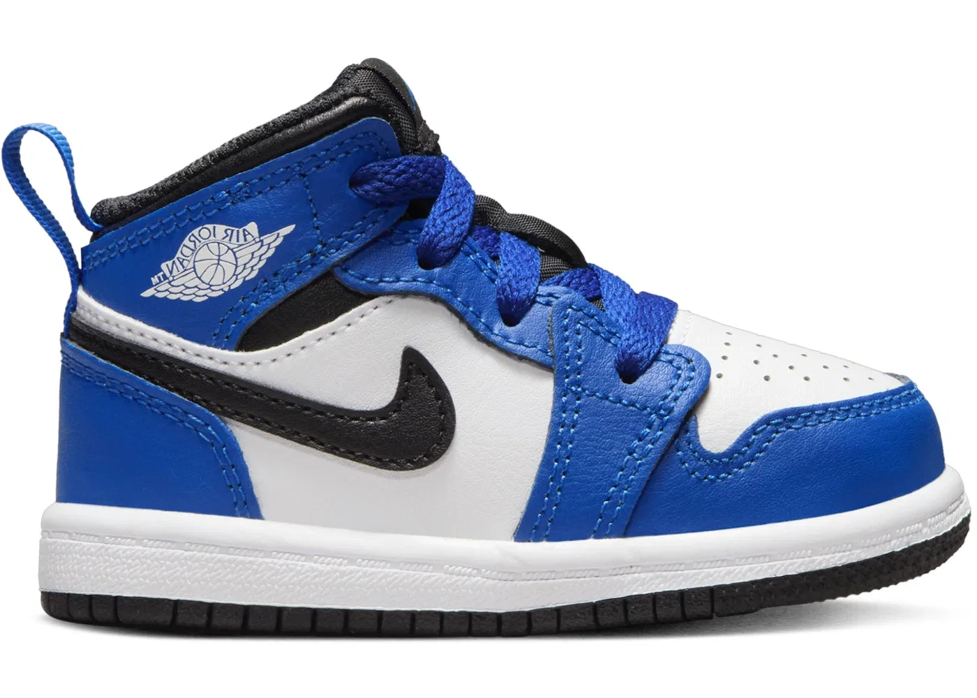 Детские кроссовки с принтом Jordan 1 Mid Jordan, Game Royal White Black