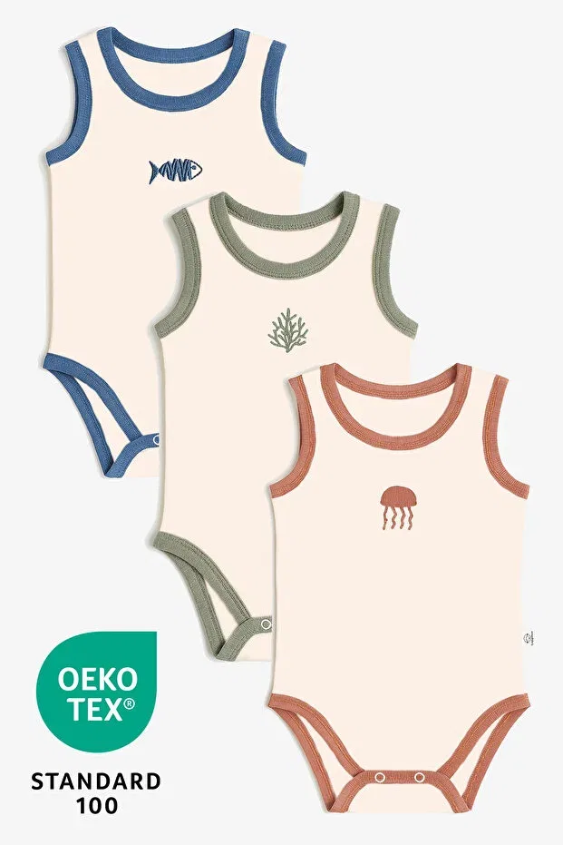 Детский комплект боди для новорожденных хлопковый Ocean Luppinos, Embroidered