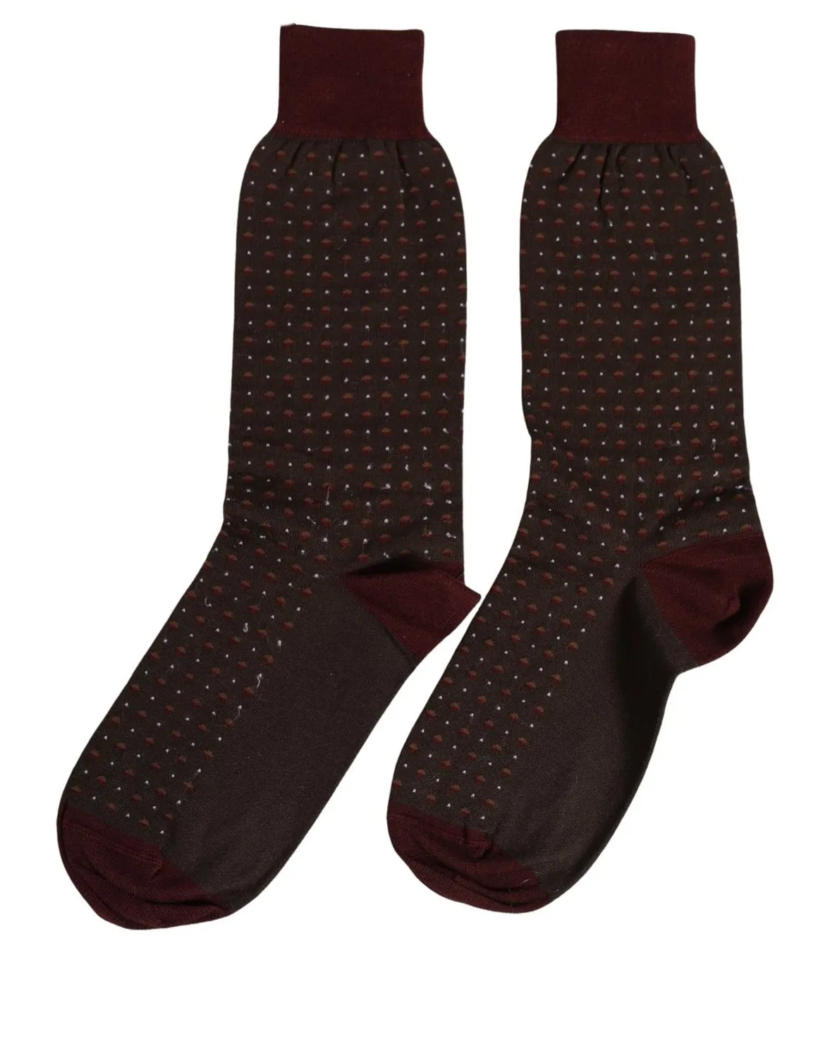 Мужские носки с точечным узором до колена Maroon Dotted Wool Dolce & Gabbana, Maroon — фото 4