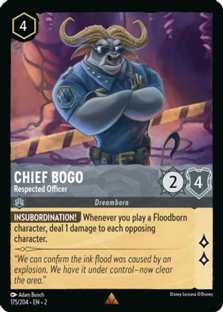 

Карточная игра Chief Bogo - Respected Officer (175/204) - Rise of the Floodborn Cold Foil