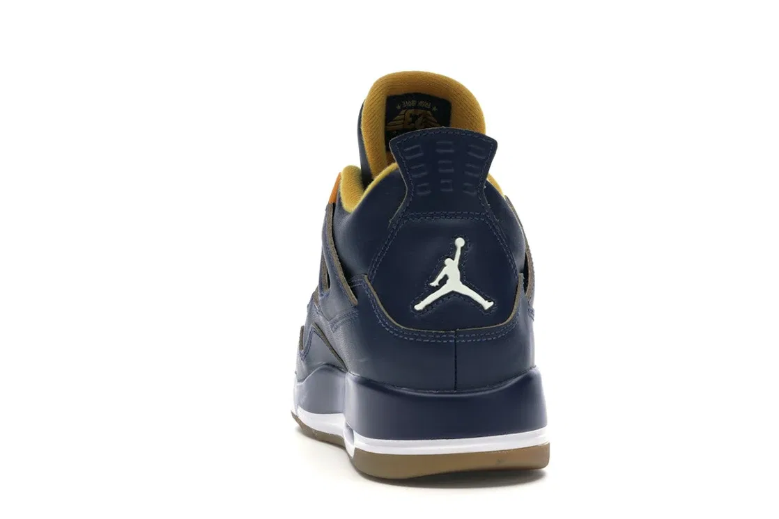 Детские кроссовки Lifestyle Jordan 4 Retro Dunk From Above Jordan, Midnight Navy/Metallic Gold-Gold Leaf-White — фото 4